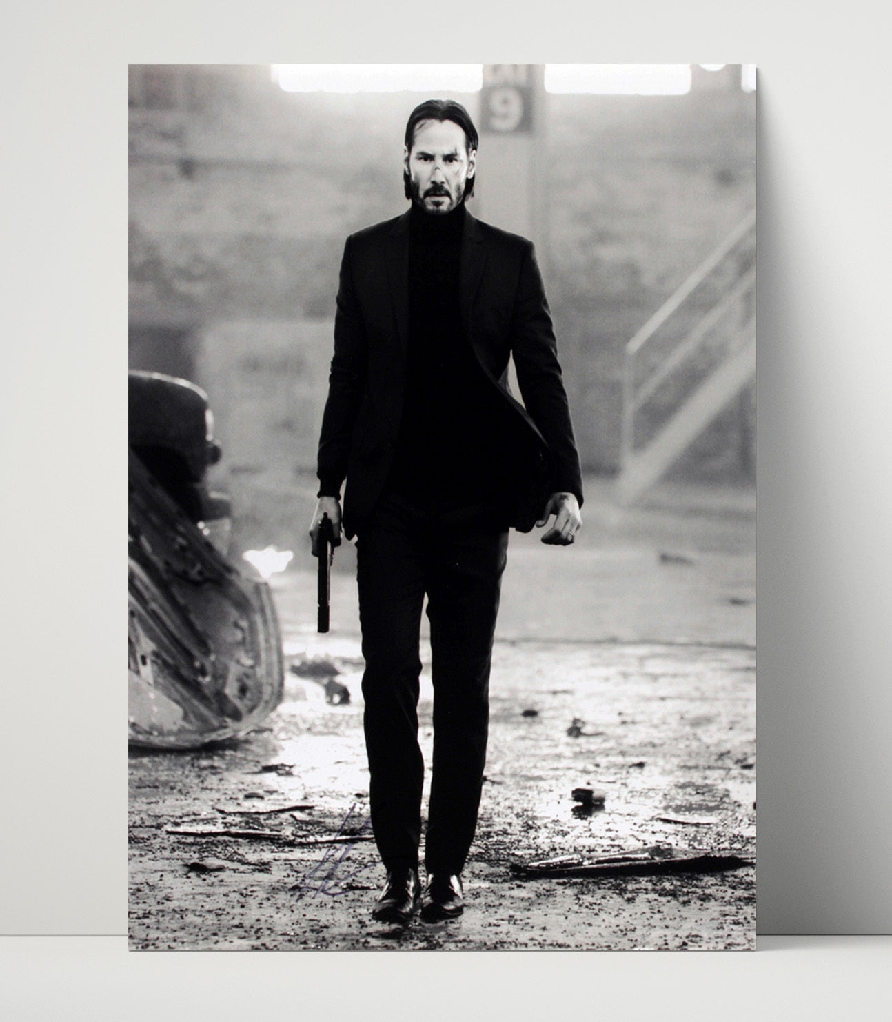 John Wick - Keanu Reeves Tactical Walk Gun In Hand Signed Vintage Movie Wall Art - 16x20 Unframed Print movie decor