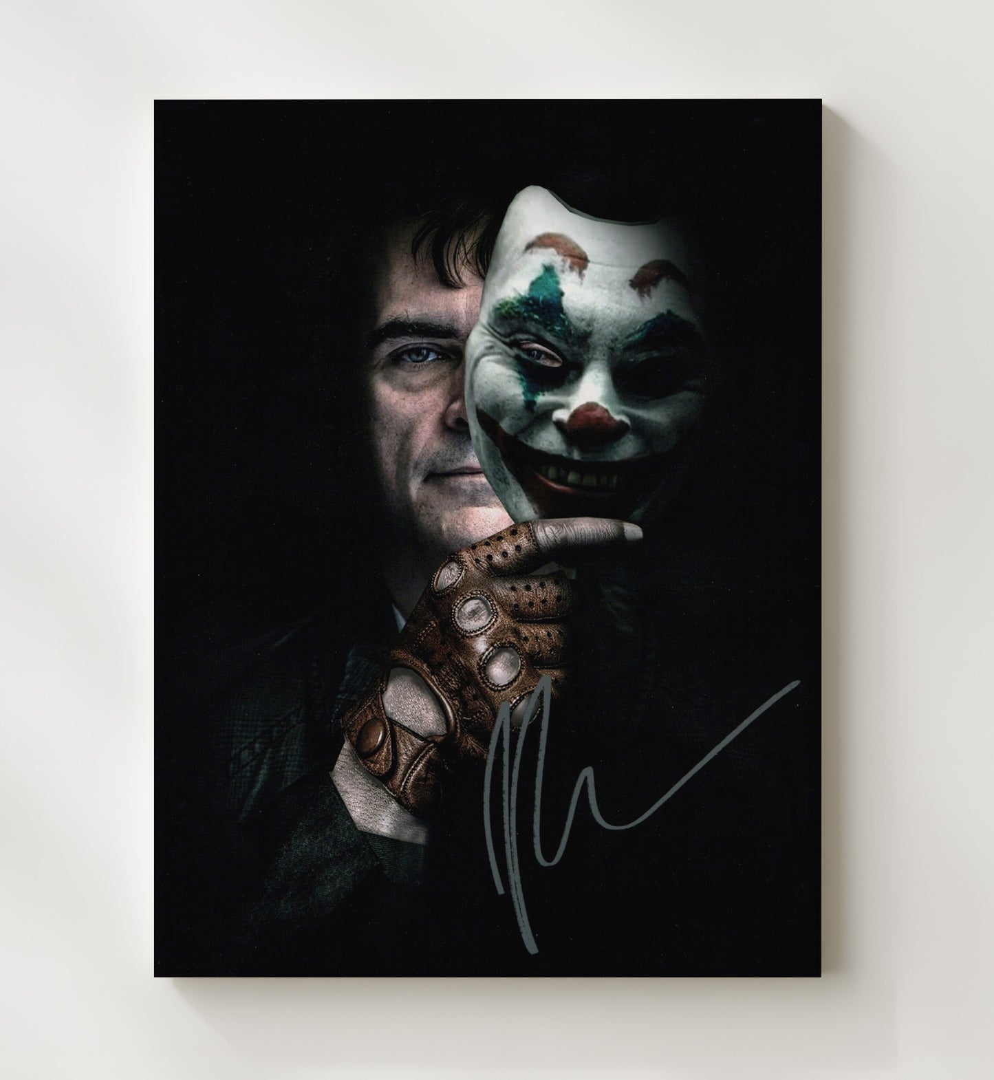 Joker - Joaquin Phoenix Sinister Clown Mask Reveal movie wall art 20x24 Canvas