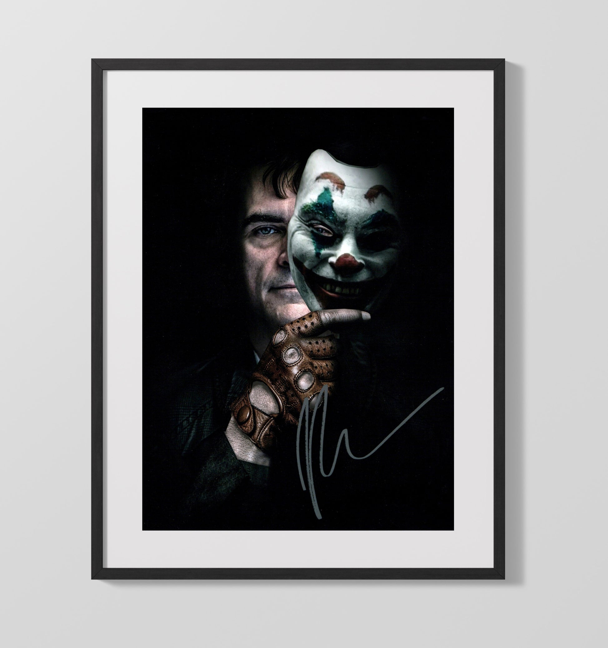 Joker - Joaquin Phoenix Sinister Clown Mask Reveal Vintage Movie Wall Art - 16x20 Gallery Frame movie decor