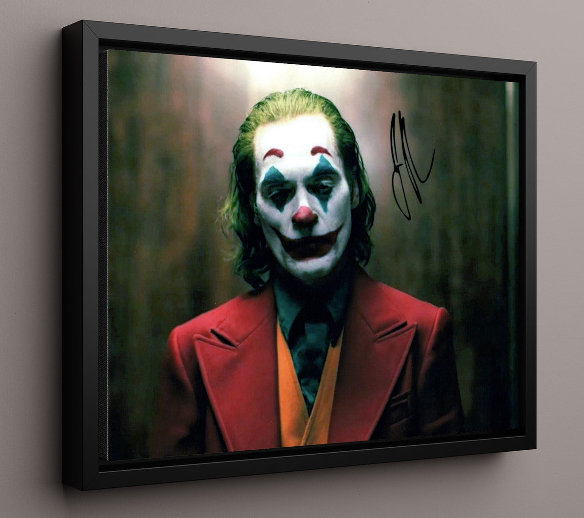 Joker - Joaquin Phoenix - Arthur Fleck - Painted smile descent movie wall art 16x20 Framed Canvas