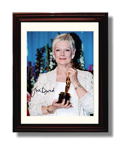 Judi Dench - Oscar Winner Holding Academy Award movie wall art 8x10 Beveled Frame