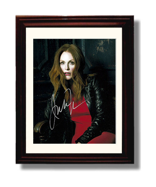Julianne Moore - Black Leather Jacket Red Dress Dramatic Lighting movie wall art 8x10 Beveled Frame