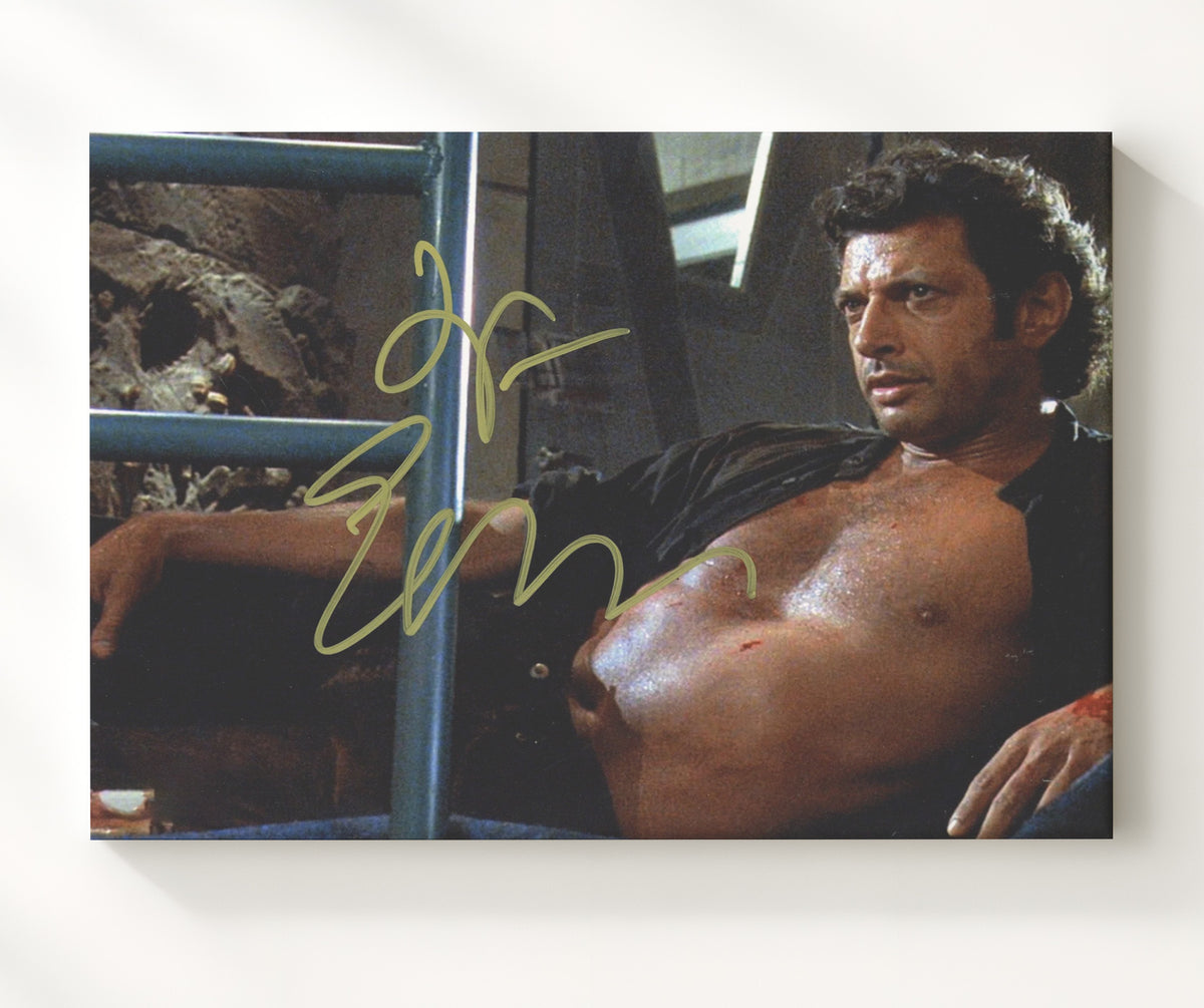 Jurassic Park - Jeff Goldblum - Ian Malcolm - Reclined chaos theory pose movie wall art 20x24 Canvas