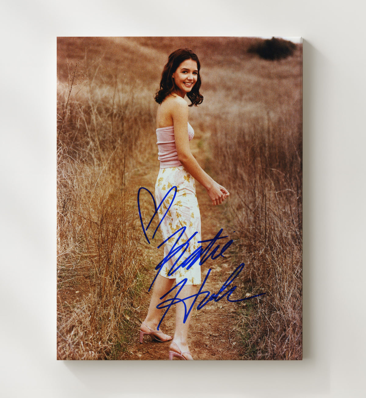 Katie Holmes - Meadow Path Over Shoulder Walk movie wall art 20x24 Canvas