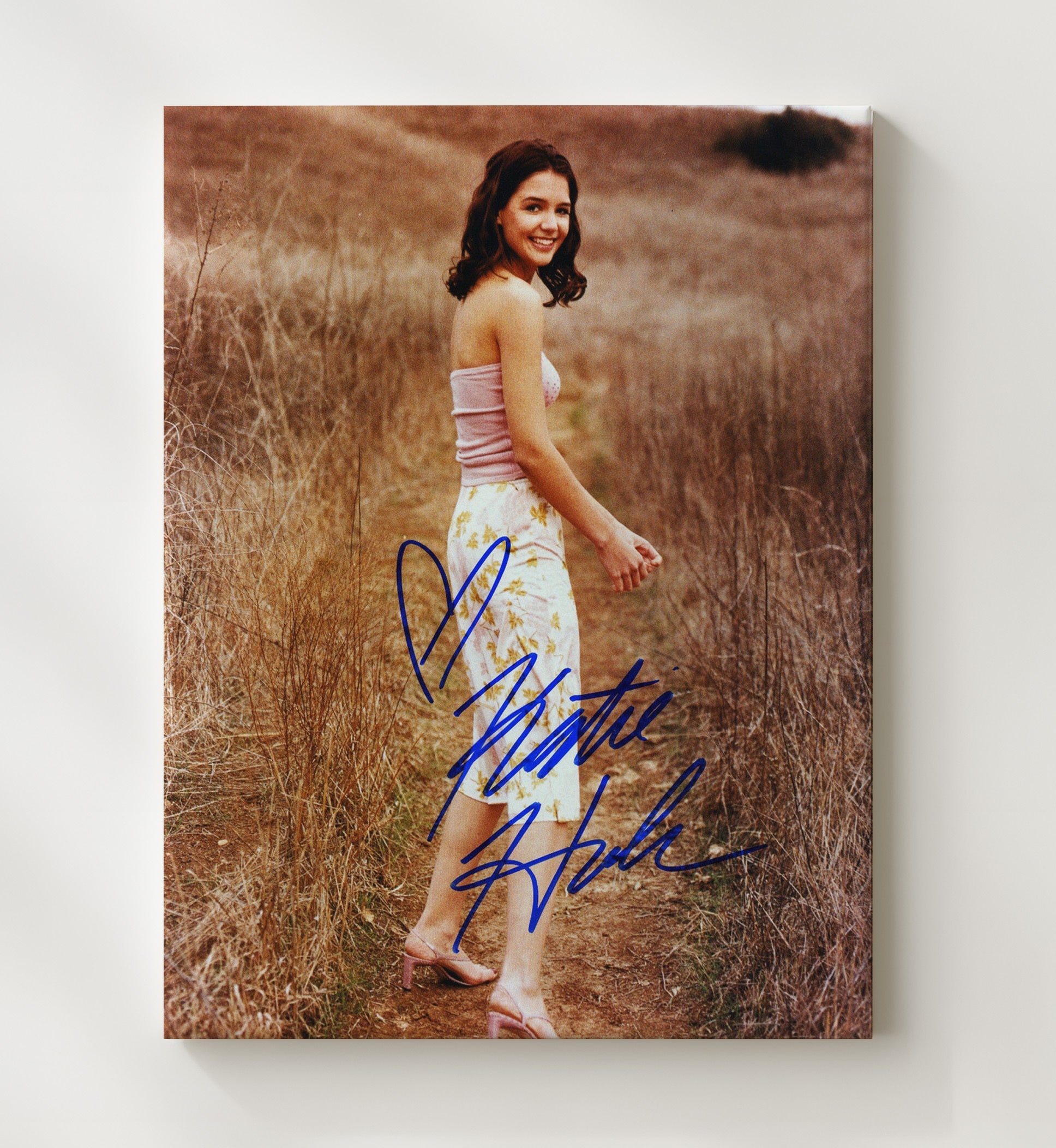 Katie Holmes - Meadow Path Over Shoulder Walk movie wall art 20x24 Canvas