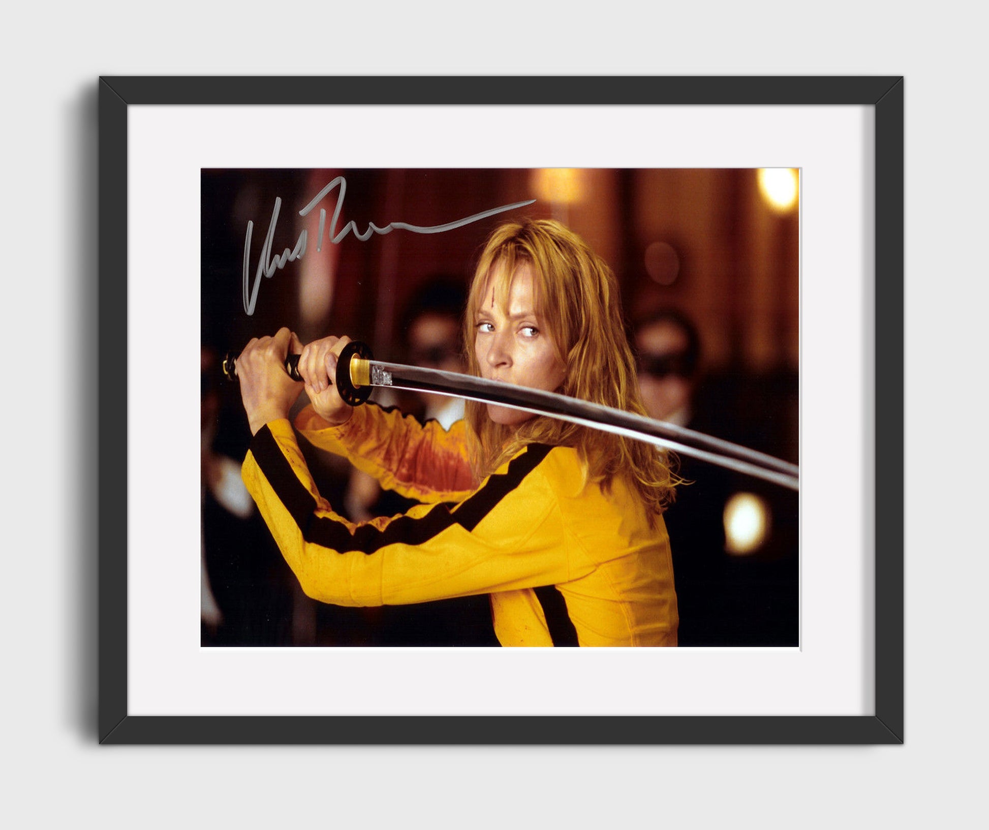 Kill Bill - Uma Thurman - The Bride - Katana Standoff movie wall art 16x20 Gallery Frame