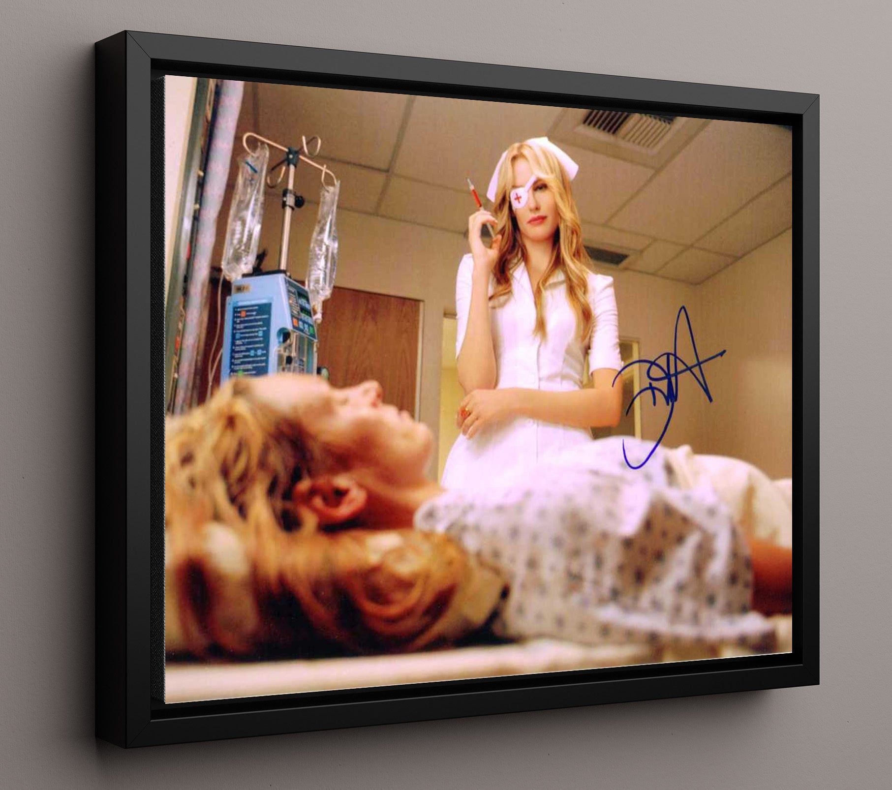 Kill Bill Vol. 2 - Daryl Hannah - Elle Driver - Hospital ambush moment movie wall art 16x20 Framed Canvas