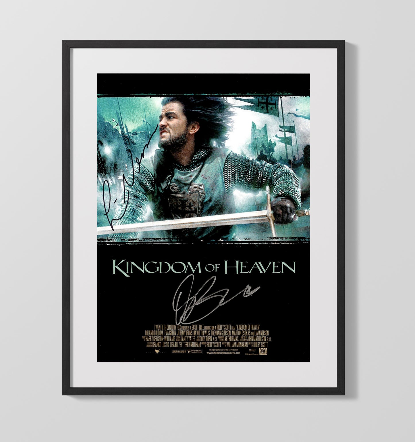Kingdom of Heaven - Orlando Bloom - BalianBattlefield Charge Vintage Movie Wall Art - 16x20 Gallery Frame movie decor