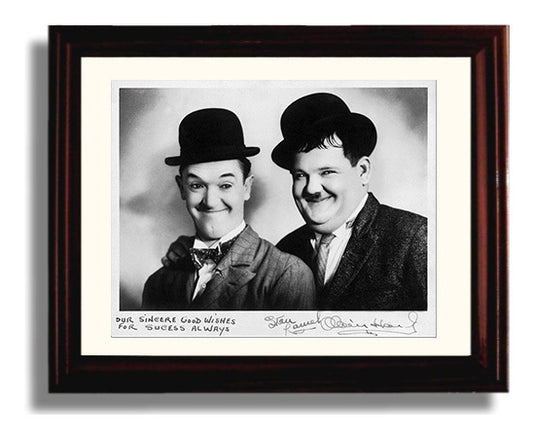 Laurel and Hardy - Bowler Hat Buddies movie wall art 8x10 Beveled Frame