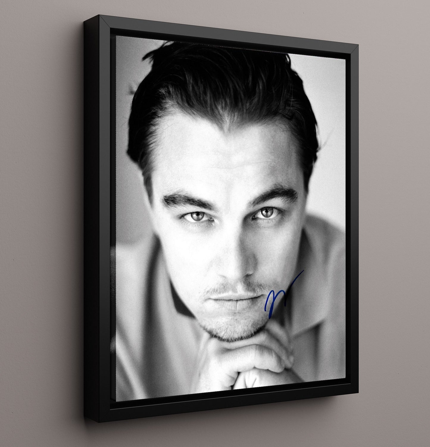 Leonardo DiCaprio - Intense Stare Vintage Movie Wall Art - 16x20 Framed Canvas movie decor