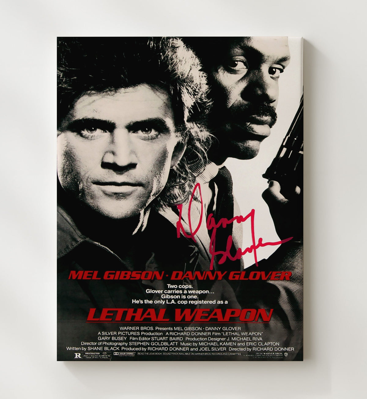 Lethal Weapon - Mel Gibson Danny Glover Buddy Cop Poster movie wall art 8x10 Beveled Frame