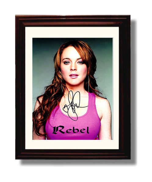 Lindsay Lohan - Pink Rebel Tank Top Studio Glam Look movie wall art 8x10 Beveled Frame