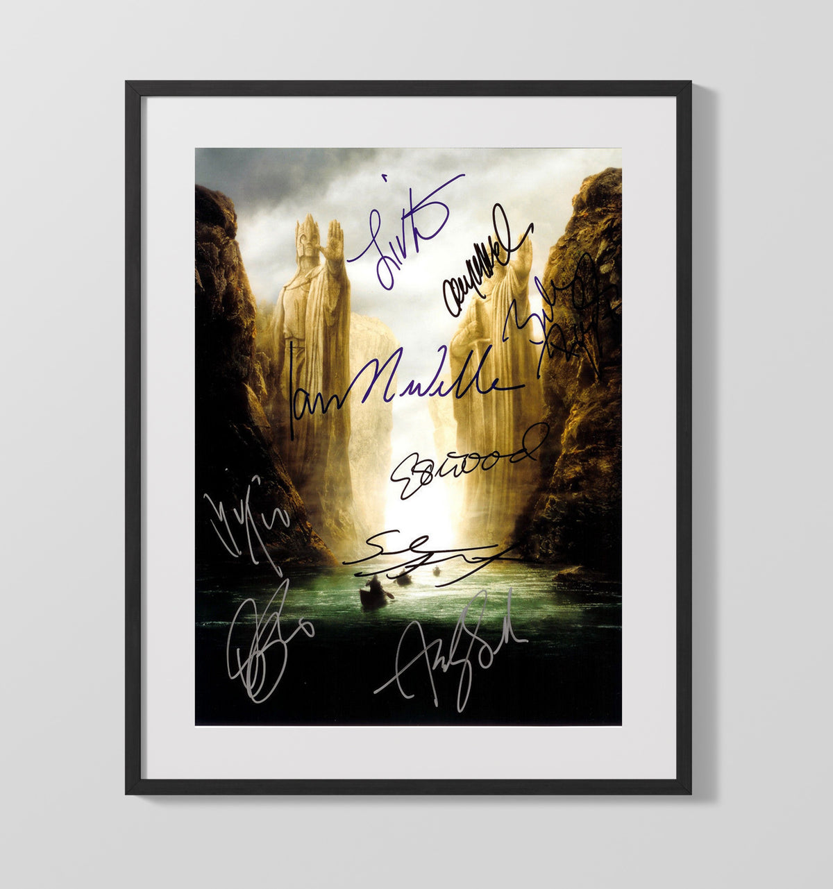 Lord of the Rings Cast - Journey Signed movie wall art 16x20 Gallery Frame