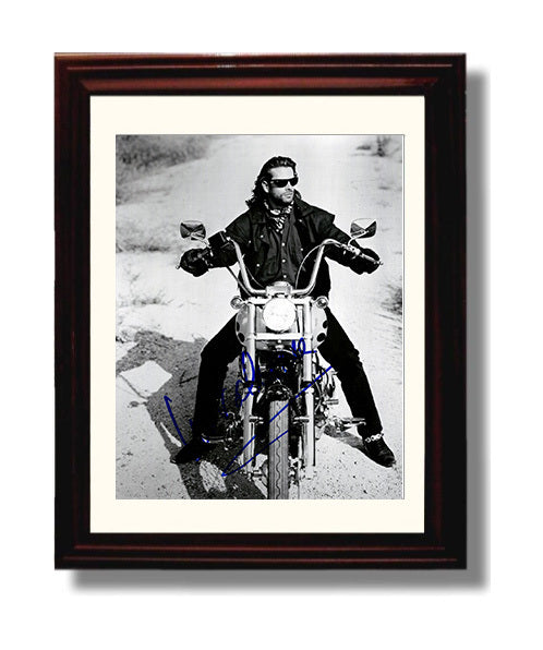 Lorenzo Lamas - Long Hair Leather Jacket Motorcycle Rider Rebel Look movie wall art 8x10 Beveled Frame