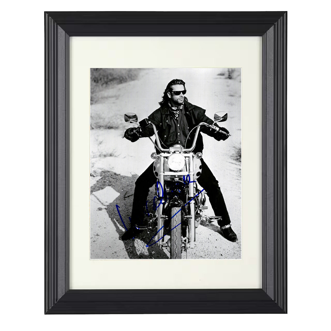 Lorenzo Lamas – Long Hair Rider Rebel Look – 8x10 black beveled framed movie wall art