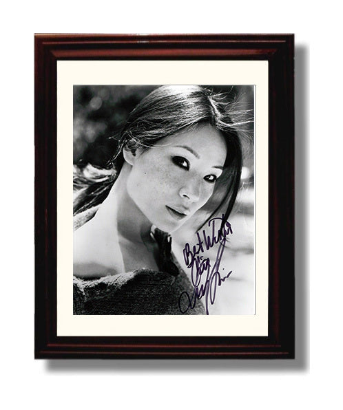 Lucy Liu - Black And White Freckled Face Soft Light Glamour Look movie wall art 8x10 Beveled Frame