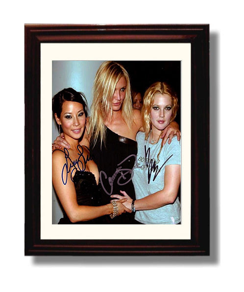 Lucy Liu Cameron Diaz and Drew Barrymore - Charlies Angels Trio Event Photo movie wall art 8x10 Beveled Frame