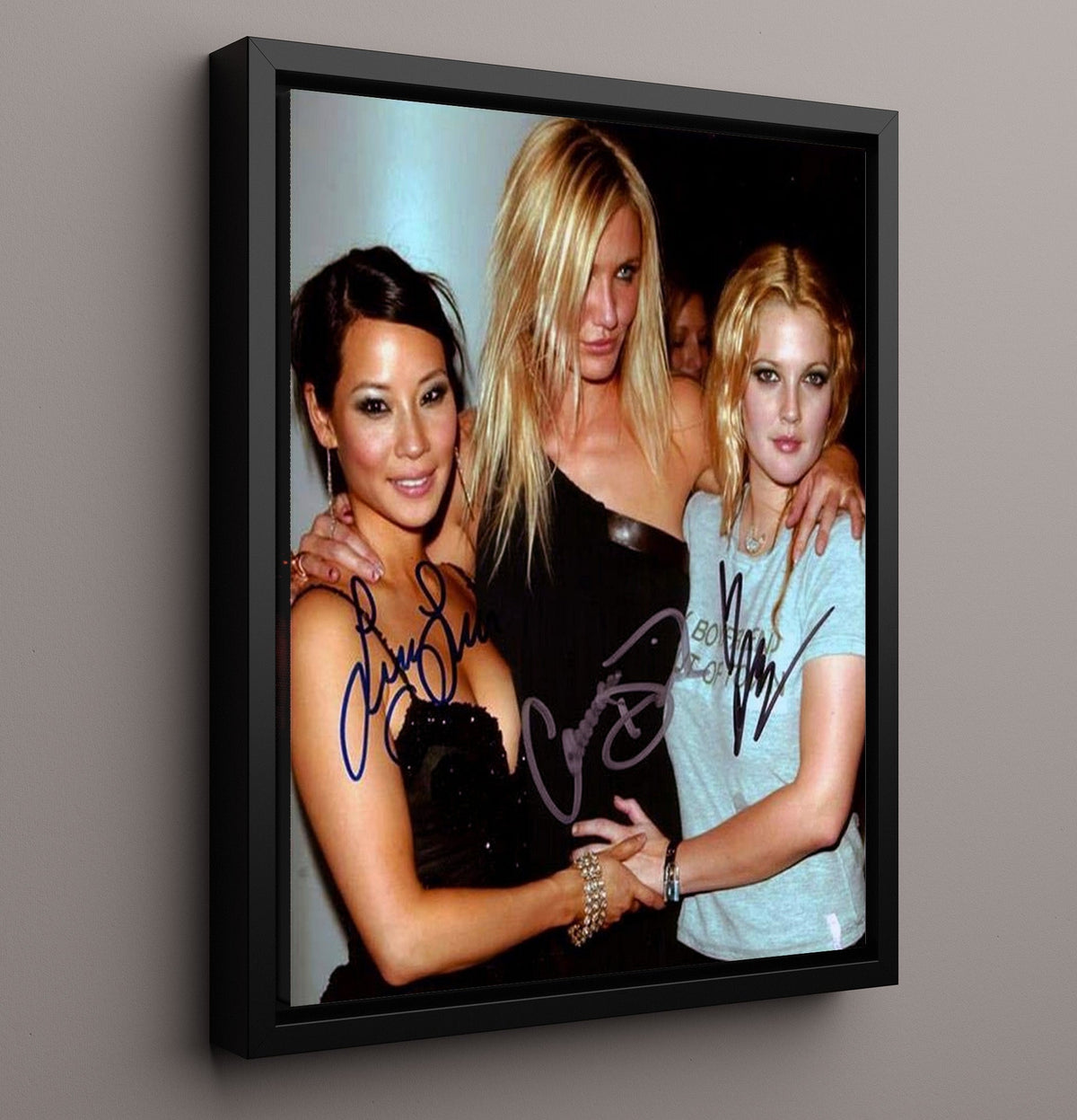 Lucy Liu Cameron Diaz and Drew Barrymore - Charlies Angels Trio Event Photo movie wall art 16x20 Gallery Frame