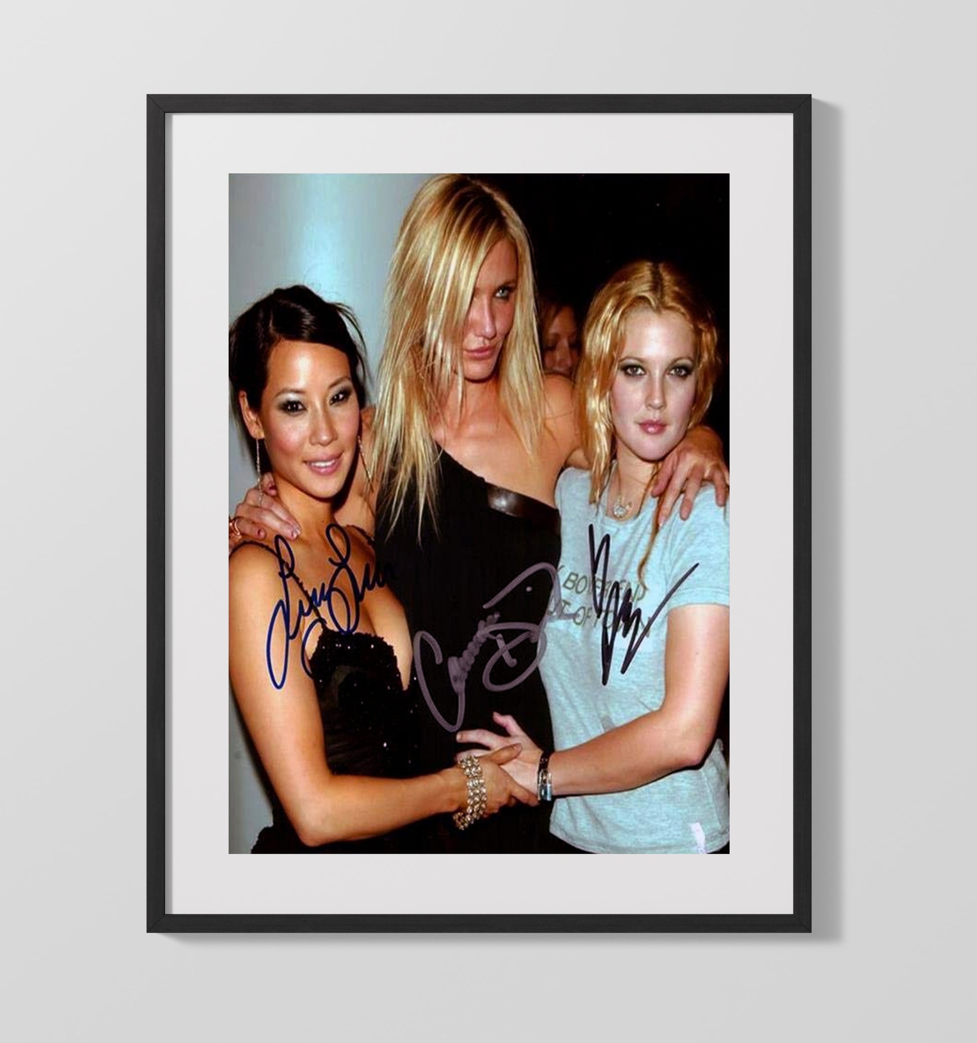 Lucy Liu Cameron Diaz and Drew Barrymore - Charlies Angels Trio Event Photo movie wall art 16x20 Gallery Frame