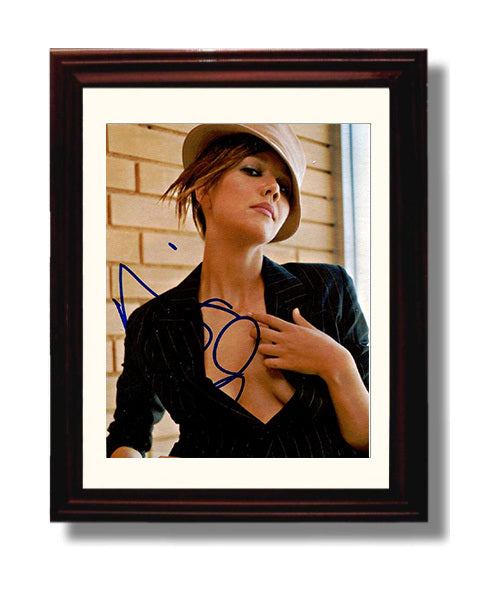 Maggie Gyllenhaal - Stylish Hat Pinstripe Jacket Glam Look Signed movie wall art 8x10 Beveled Frame