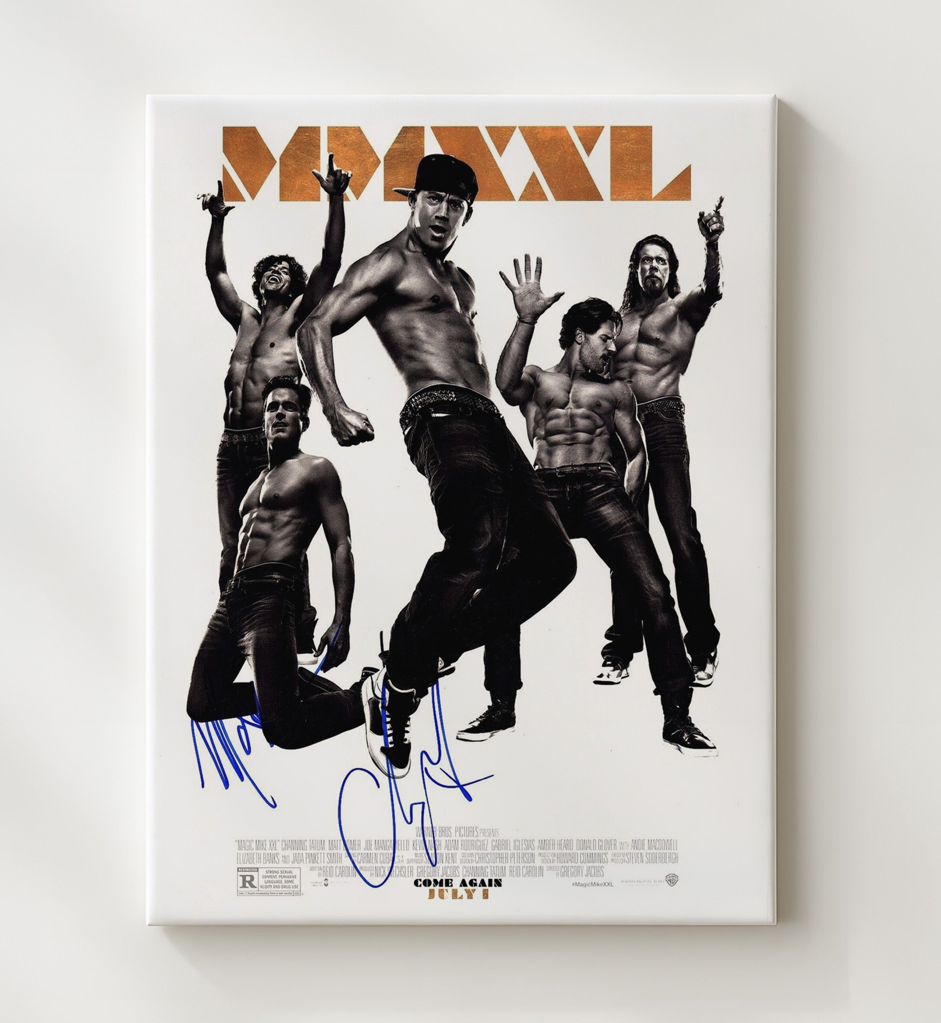 Magic Mike XXL - Channing Tatum Joe Manganiello Dance Crew Poster Signed movie wall art 20x24 Canvas