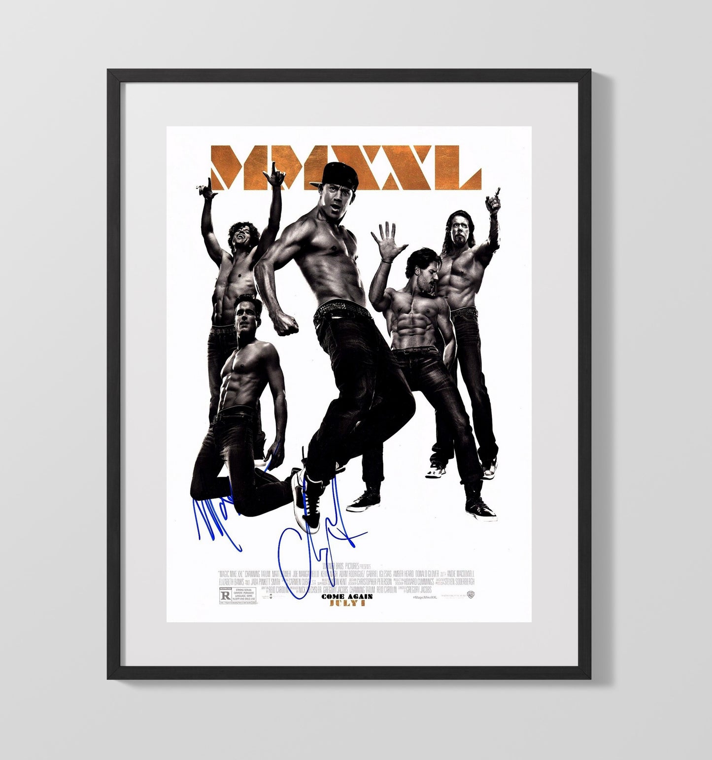 Magic Mike XXL - Channing Tatum Joe Manganiello Dance Crew Poster Signed movie wall art 16x20 Gallery Frame