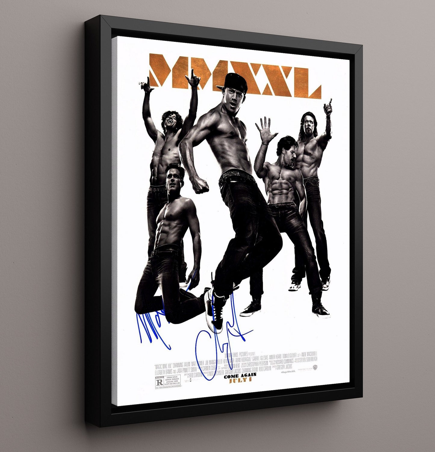 Magic Mike XXL - Channing Tatum Joe Manganiello Dance Crew Poster Signed movie wall art 16x20 Framed Canvas