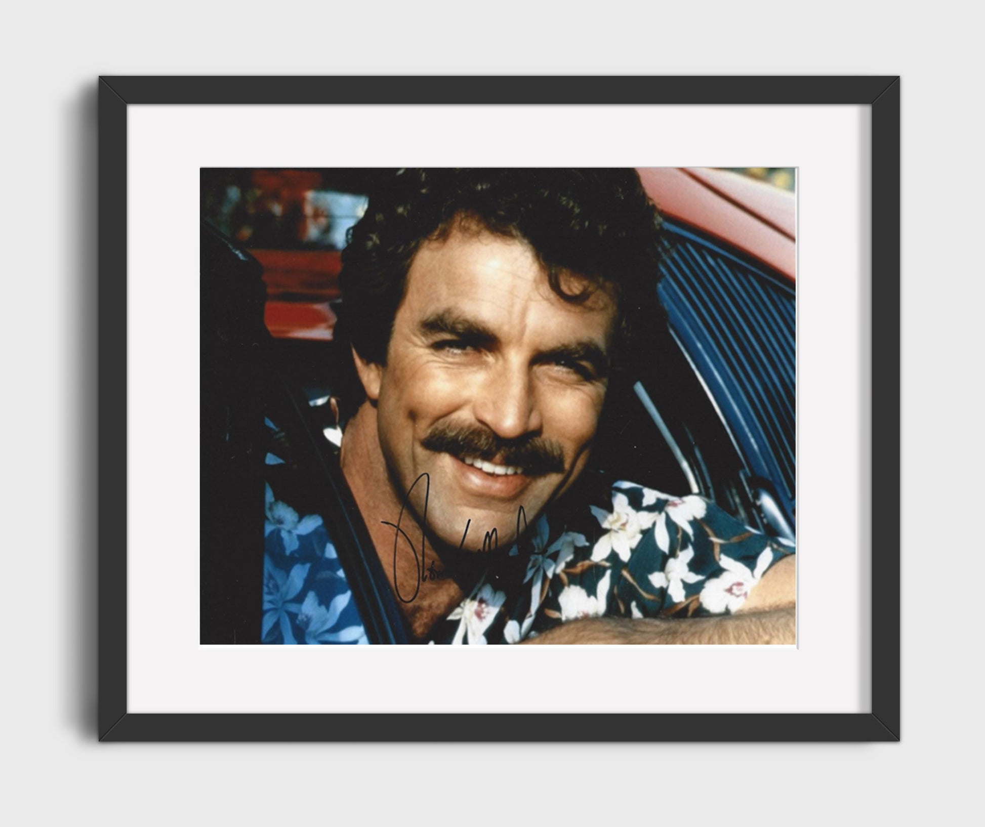 Magnum P.I. - Tom Selleck - Mustache rides Vintage Movie Wall Art - 16x20 Gallery Frame movie decor