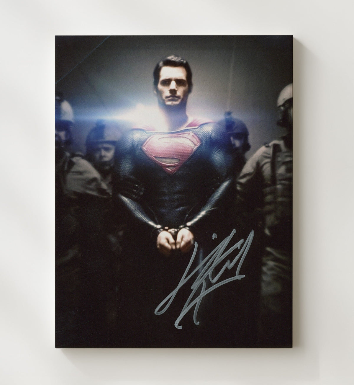 Man of Steel - Henry Cavill - Superman - Captured Hero Defiance movie wall art 8x10 Beveled Frame