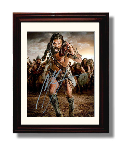 Manu Bennett - Battle Charge Warrior Signed movie wall art 8x10 Beveled Frame