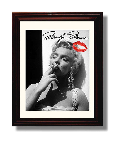 Marilyn Monroe - Cigarette Glam Classic Hollywood Seduction Signed movie wall art 8x10 Beveled Frame