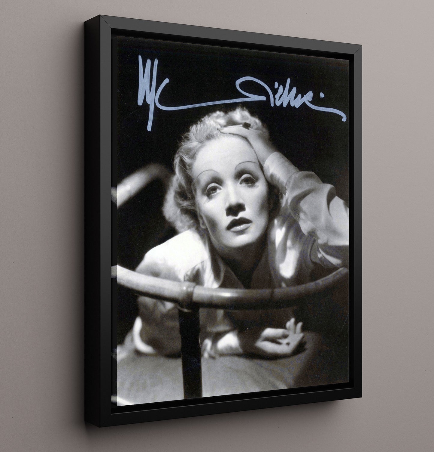 Marlene Dietrich - Sultry Shadows Vintage Movie Wall Art - 16x20 Framed Canvas movie decor