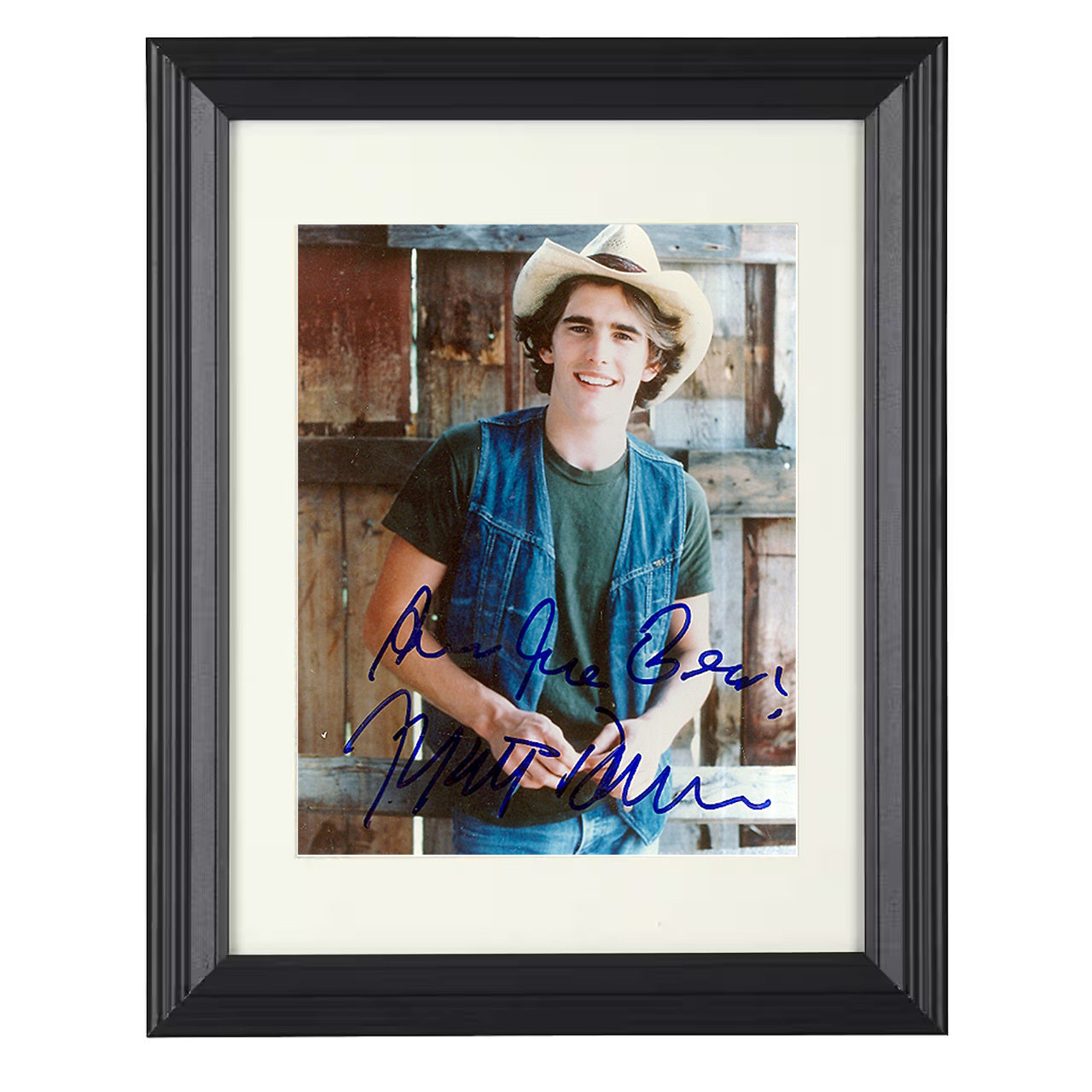 Matt Dillon – Cool Leather Jacket Hollywood Rebel Attitude – 8x10 black beveled framed movie wall art