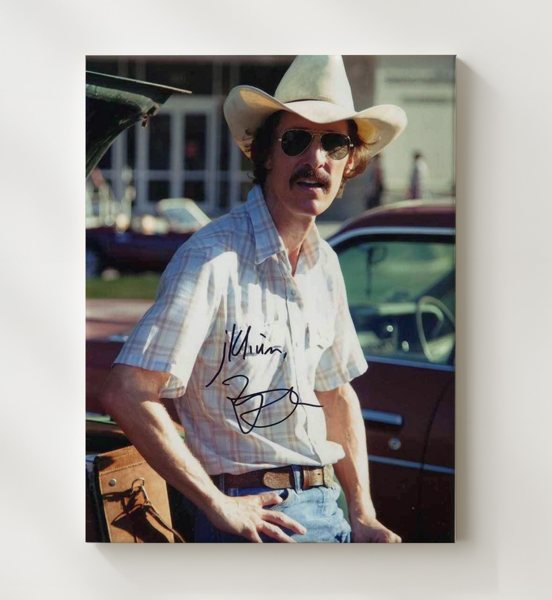 Matthew McConaughey - Cowboy Hat Texas Charm Easygoing Rebel Look Vintage Movie Wall Art - 20x24 Canvas movie decor