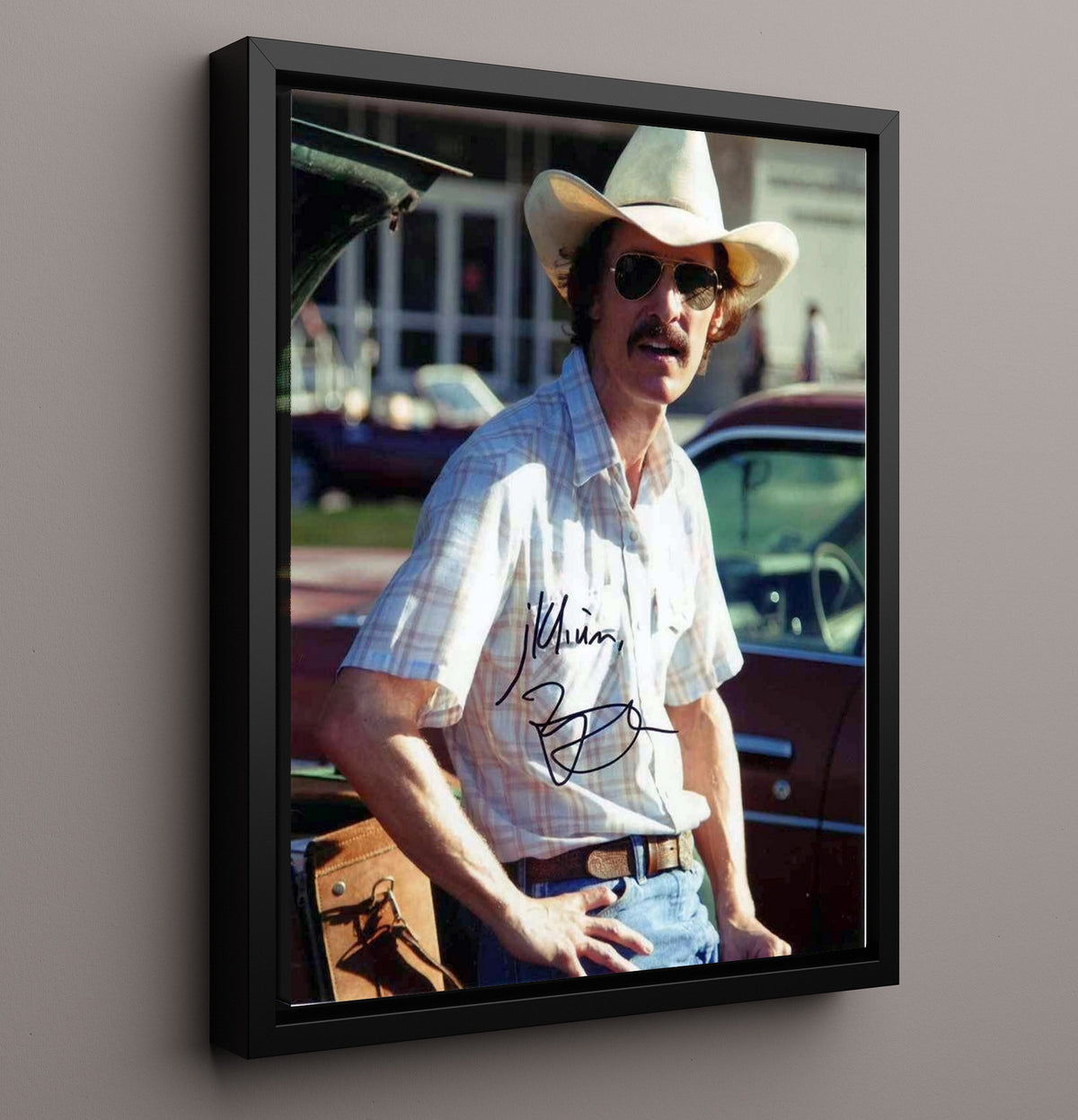 Matthew McConaughey - Cowboy Hat Texas Charm Easygoing Rebel Look movie wall art 16x20 Framed Canvas