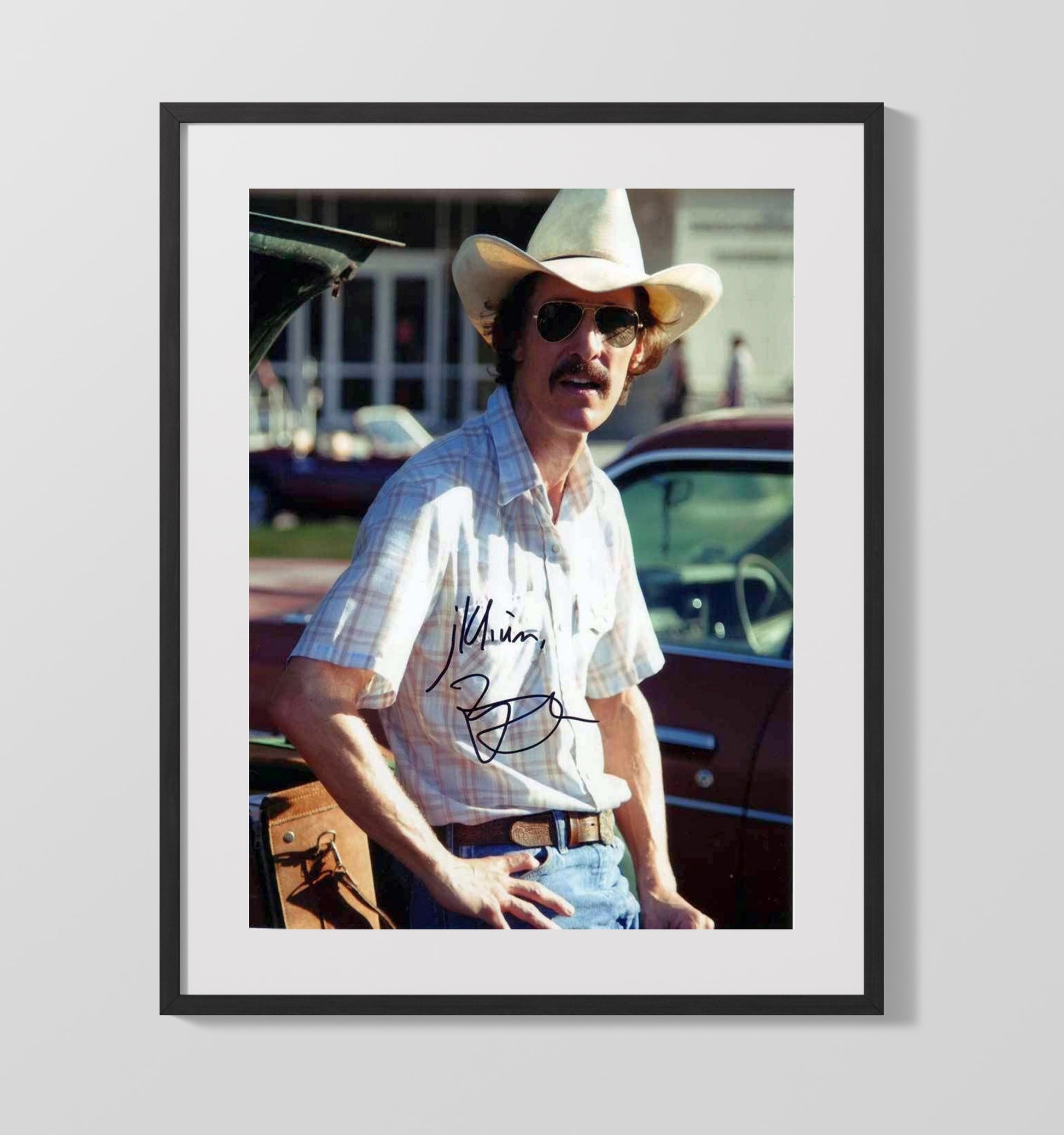 Matthew McConaughey - Cowboy Hat Texas Charm Easygoing Rebel Look movie wall art 16x20 Gallery Frame