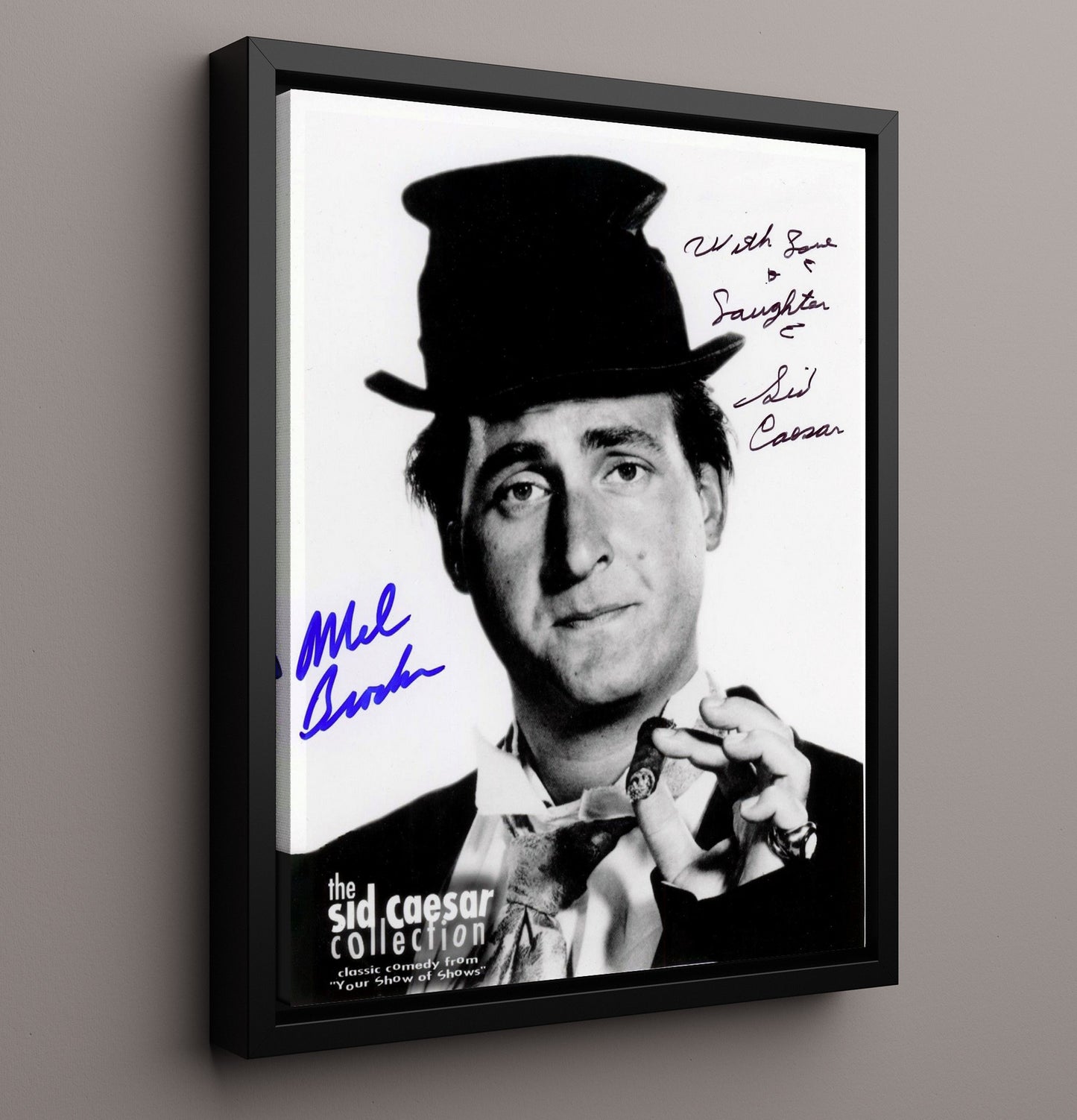 Mel Brooks - Classic Comedy Legend Cigar Wiseguy Tribute movie wall art 16x20 Framed Canvas