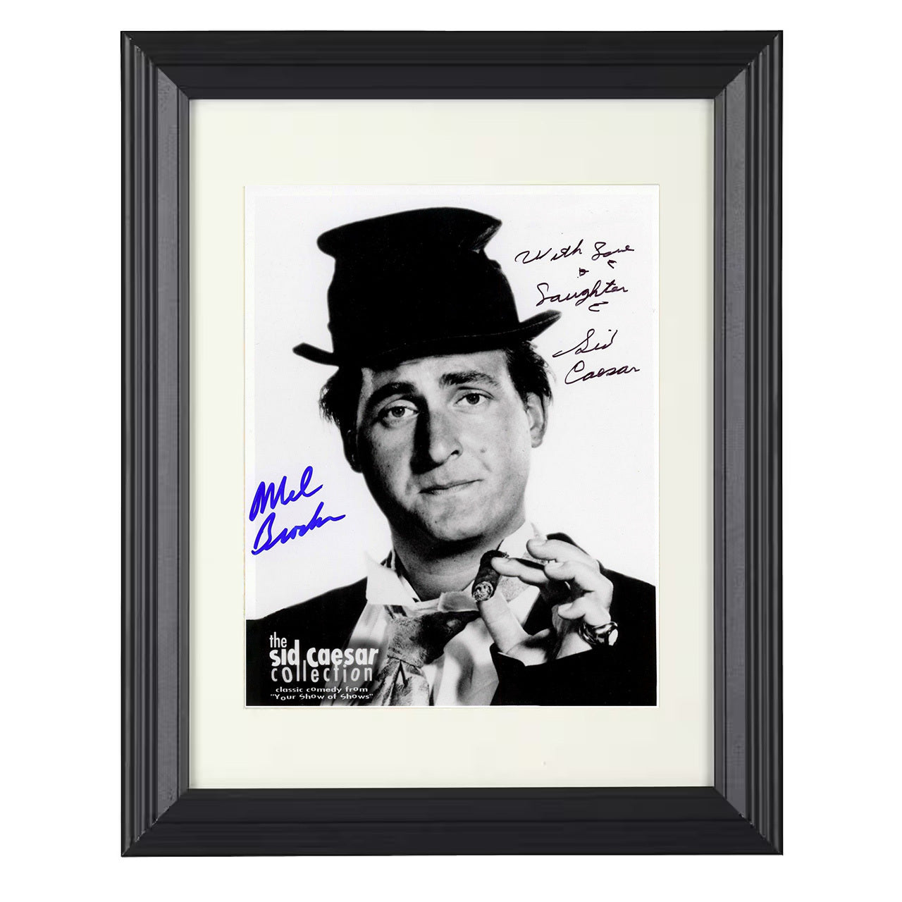 Mel Brooks – Classic Comedy Legend Cigar Wiseguy Tribute – 8x10 black beveled framed movie wall art
