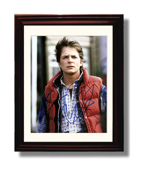 Michael J. Fox - Back to the Future Marty McFly Red Vest Photograph movie wall art 8x10 Beveled Frame