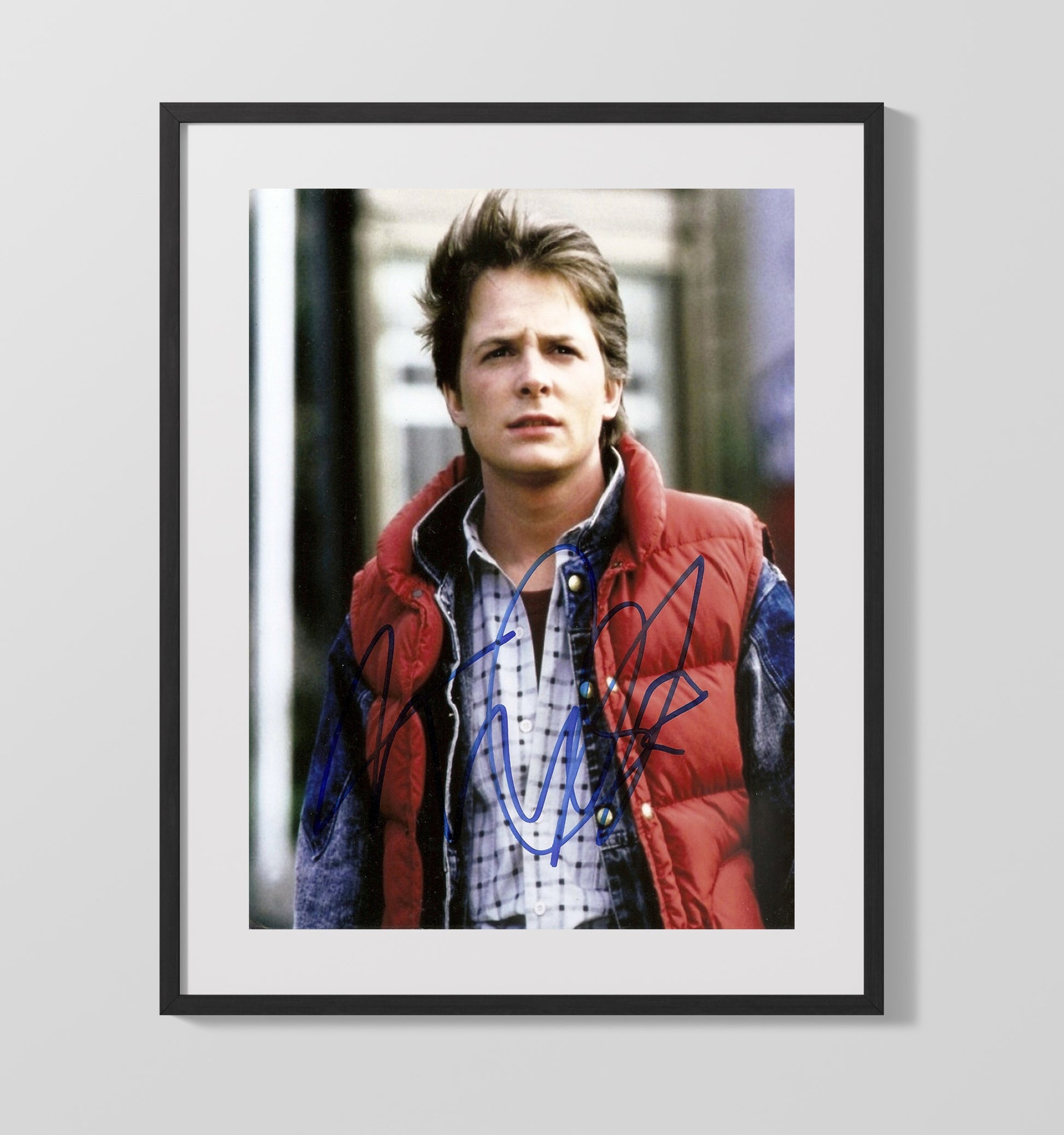 Michael J. Fox - Back to the Future Marty McFly Red Vest Photograph movie wall art 16x20 Gallery Frame