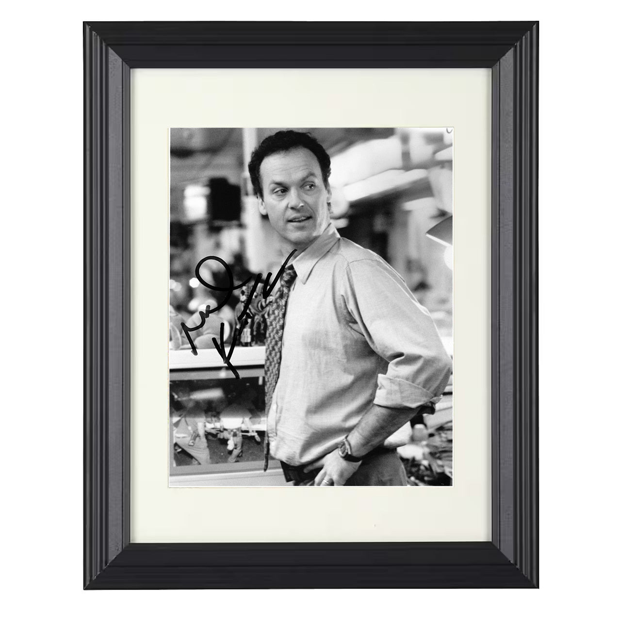 Michael Keaton – Classic Hollywood Leading Man Intense Look – 8x10 black beveled framed movie wall art