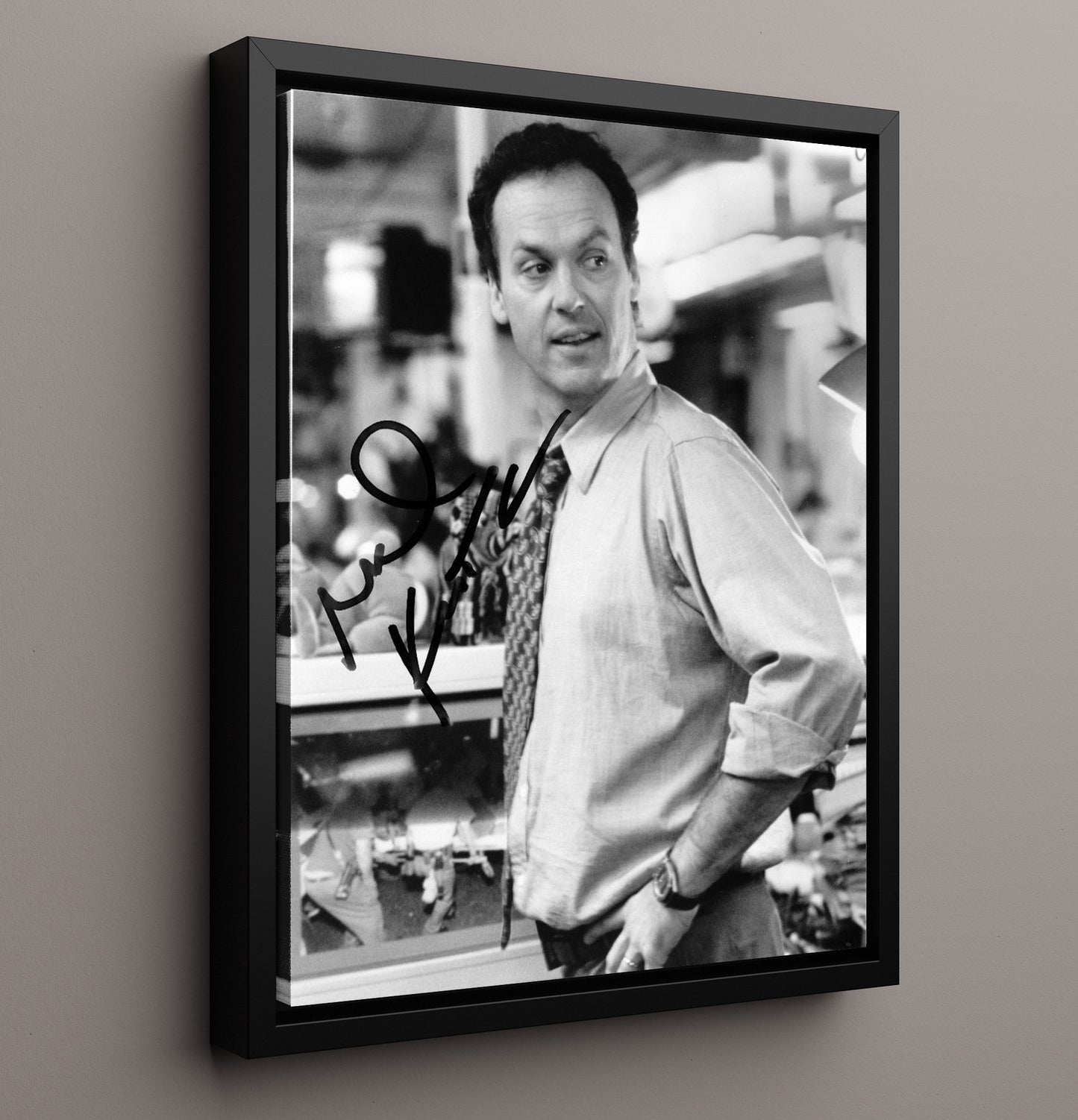 Michael Keaton - Classic Hollywood Leading Man Intense Look movie wall art 16x20 Framed Canvas