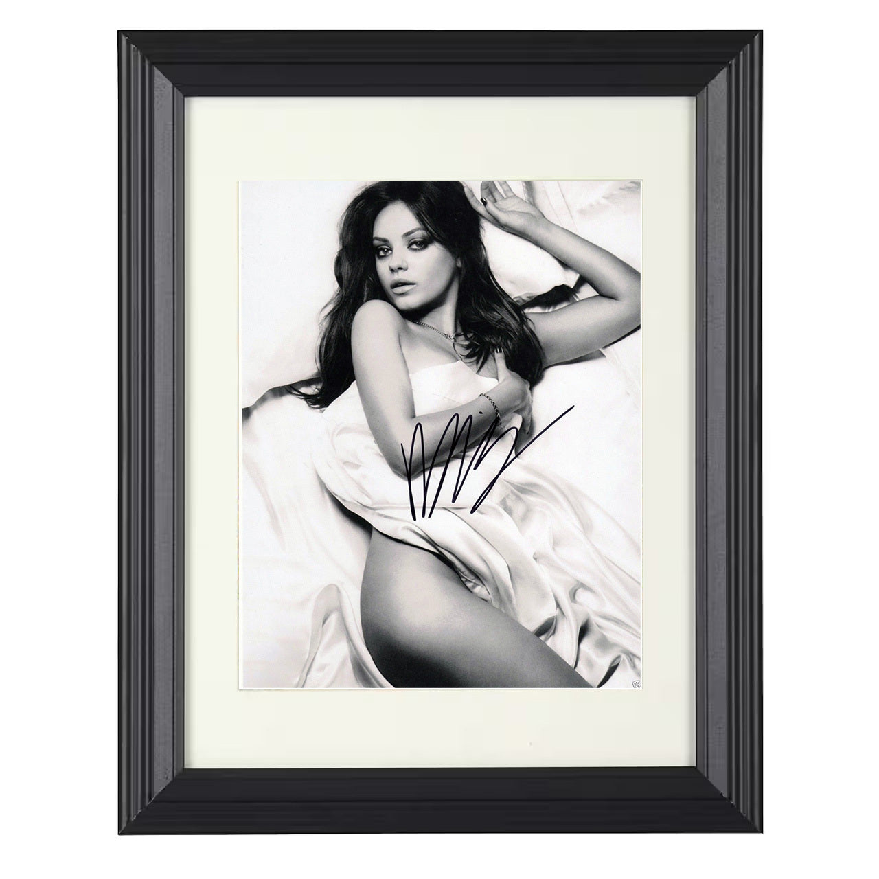 Mila Kunis – Hollywood Beauty Short Hair Glam Look – 8x10 black beveled framed movie wall art