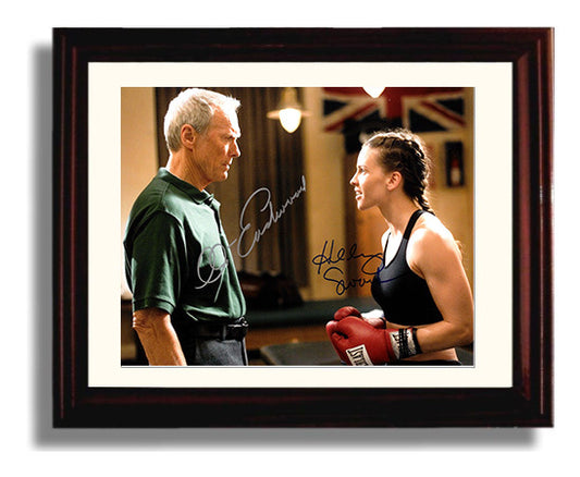 Million Dollar Baby - Clint Eastwood - Frankie Dunn - Hilary Swank - Maggie Fitzgerald - Boxing gym gloves movie wall art 8x10 Beveled Frame