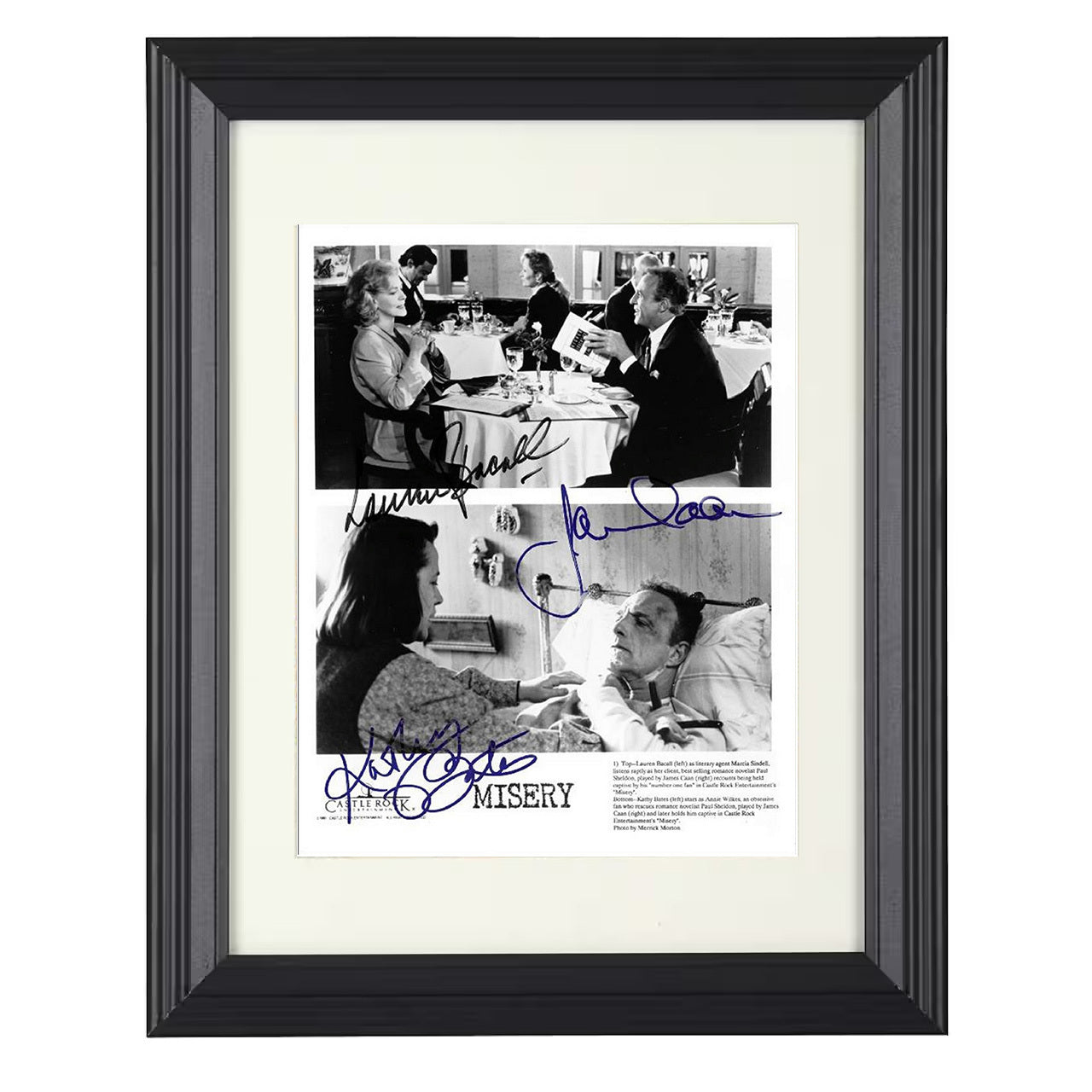 Misery – James Caan Kathy Bates Thriller Terror Scene – 8x10 black beveled framed movie wall art