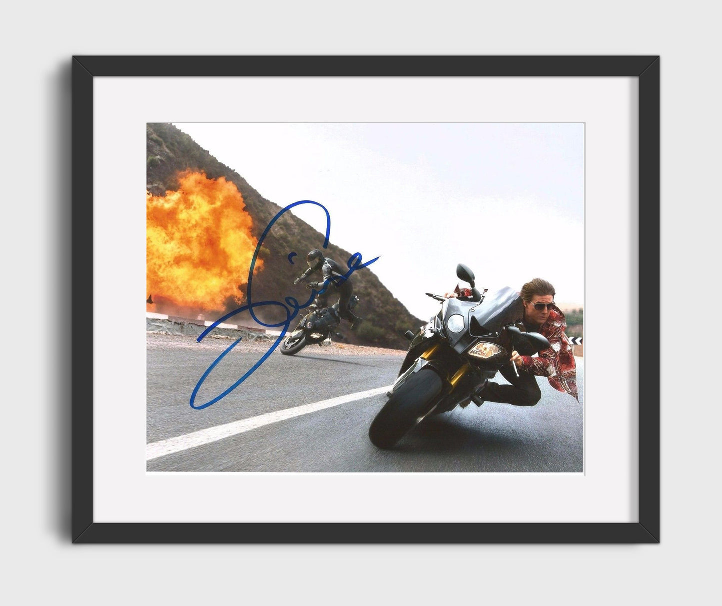 Mission_ Impossible - Tom Cruise - Ethan Hunt - Motorcycle Chase Escape movie wall art 16x20 Gallery Frame