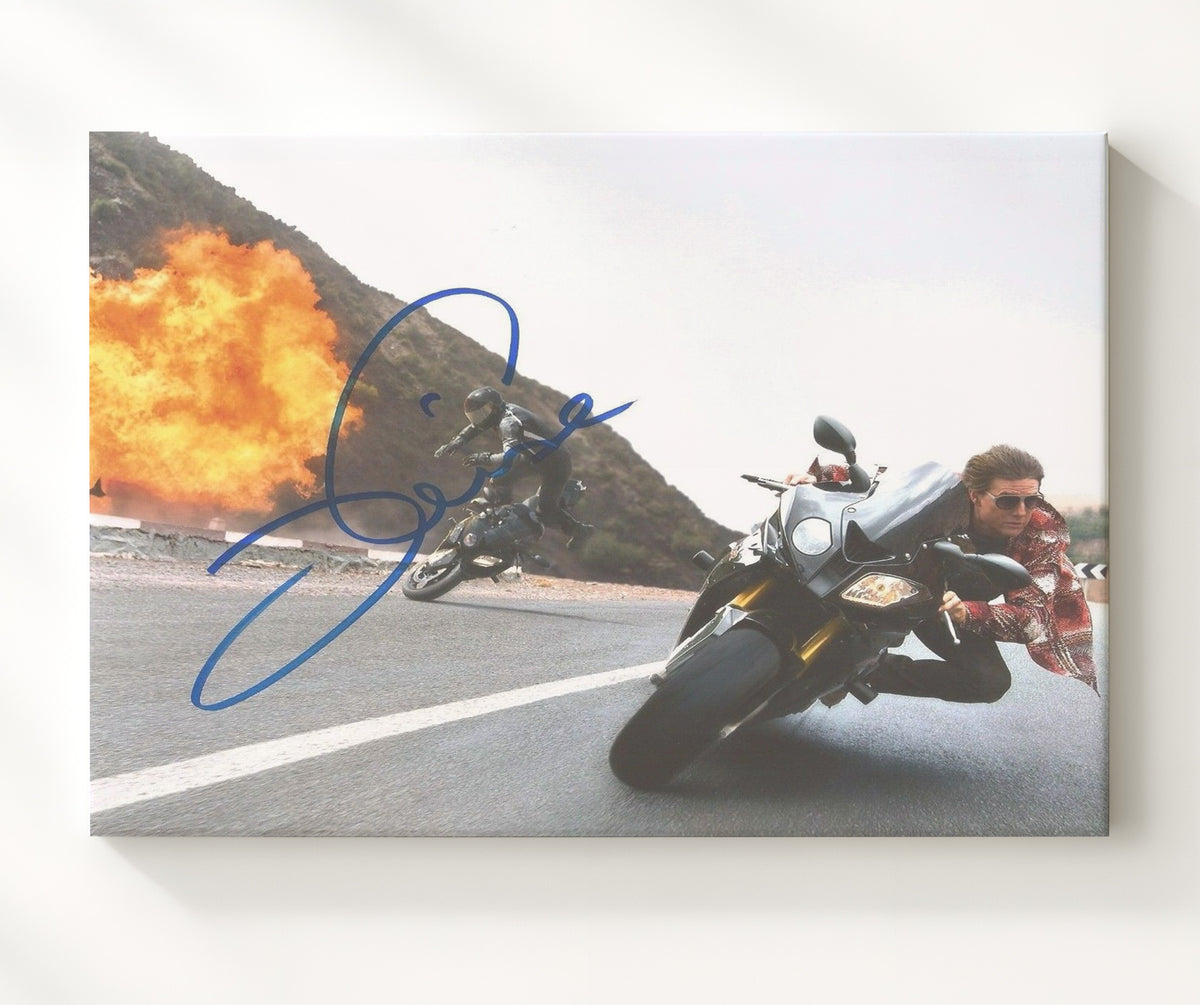 Mission_ Impossible - Tom Cruise - Ethan Hunt - Motorcycle Chase Escape movie wall art 20x24 Canvas