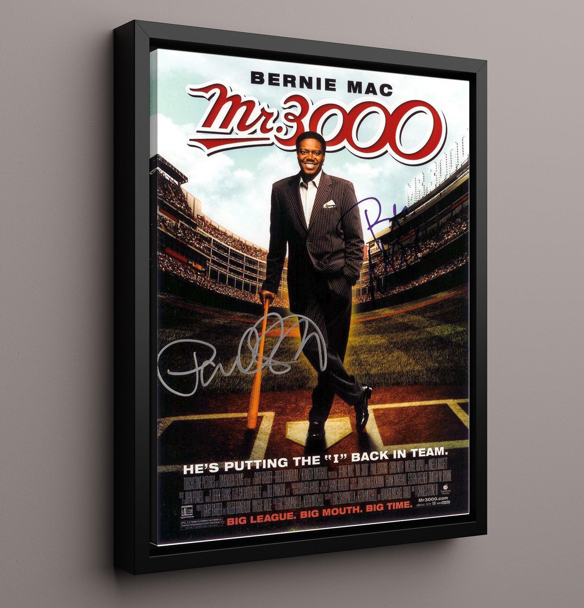 Mr 3000 - Bernie Mac Baseball Comedy Big League Swagger Vintage Movie Wall Art - 16x20 Framed Canvas movie decor