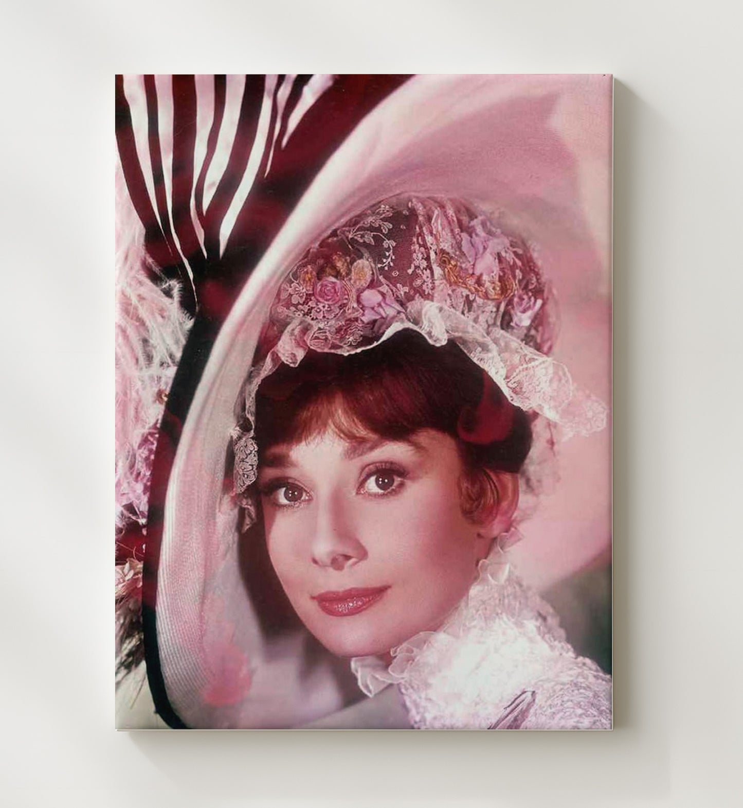 My Fair Lady - Audrey Hepburn - Eliza Doolittle - Floral Hat Costume Photograph movie wall art 20x24 Canvas