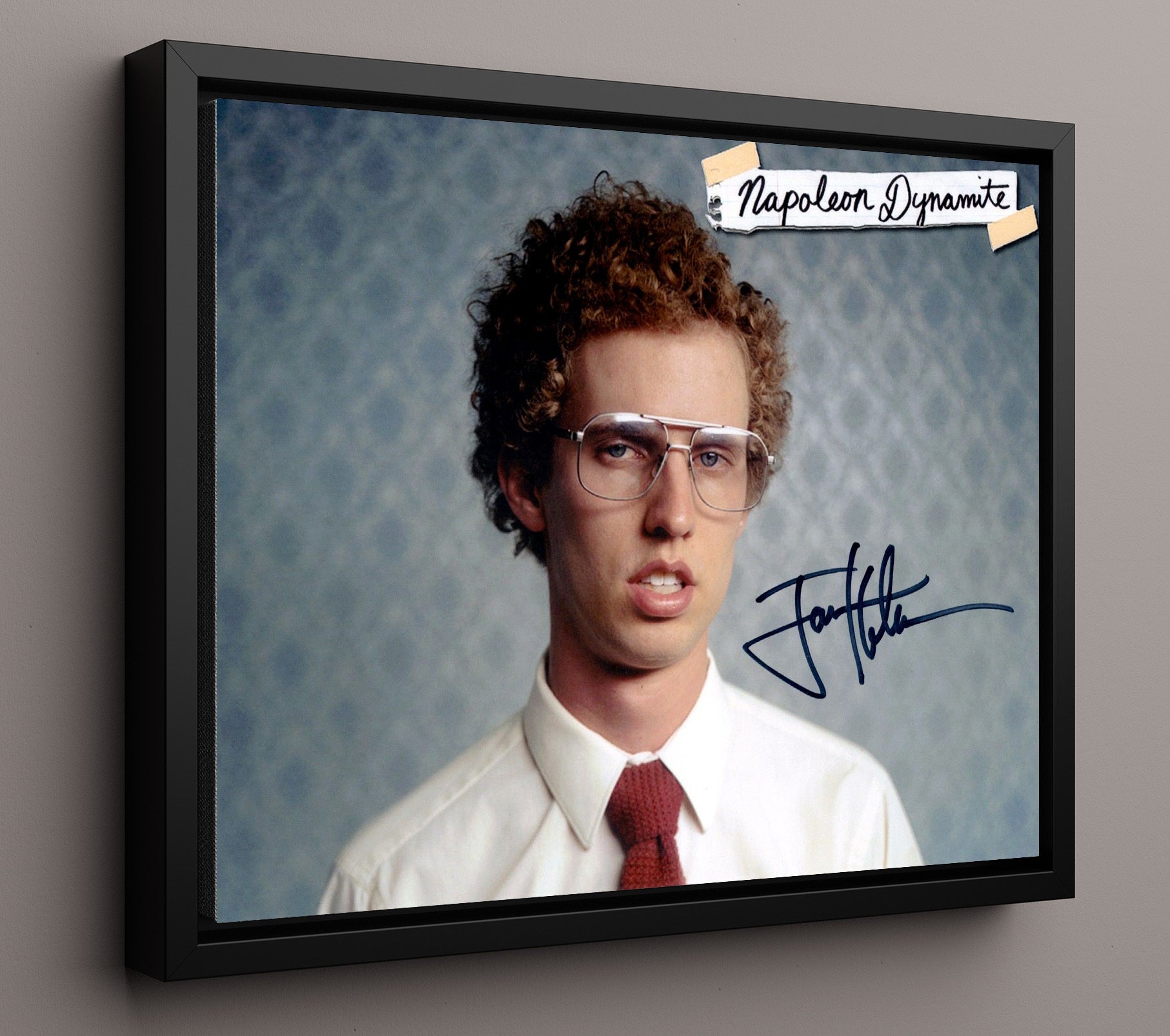 Napoleon Dynamite - Jon Heder - Napoleon Dynamite - Awkward stare Photograph movie wall art 16x20 Framed Canvas
